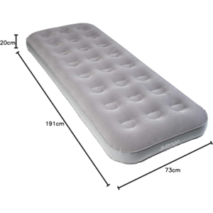 Vango Single Flocked Airbed (Dark Grey) Sleeping Mats & Airbeds – Camping Sleeping Gear