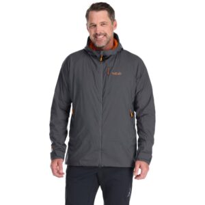 Rab Men’s Vapour-Rise Summit Jacket (Graphene/Marmalade) Clothing