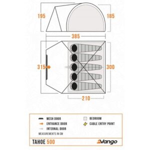 Vango Tahoe 500 Tent - 5-Man (Deep Blue) Tents – Camping Tent